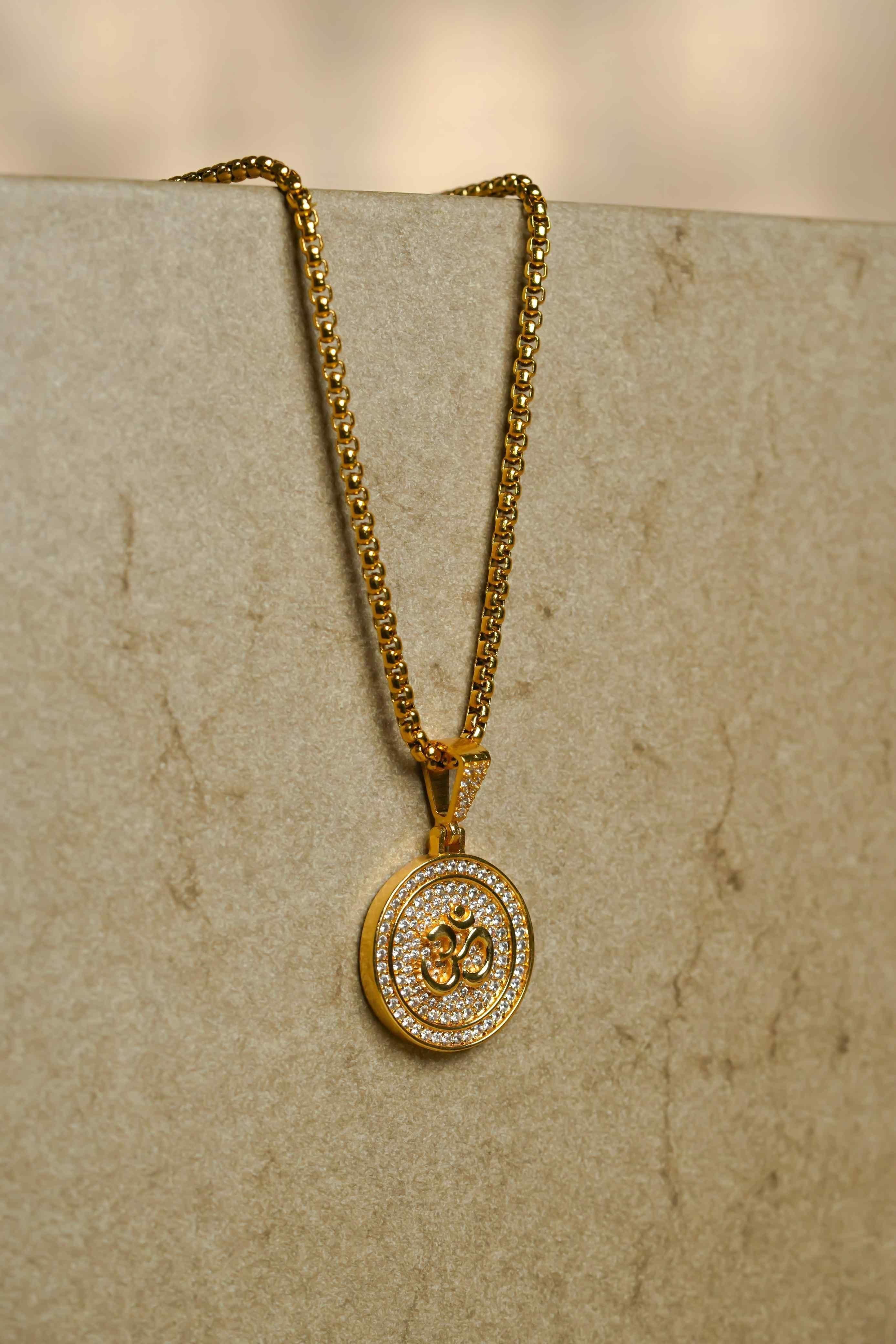 Premium Om Symbol Pendant With Chain