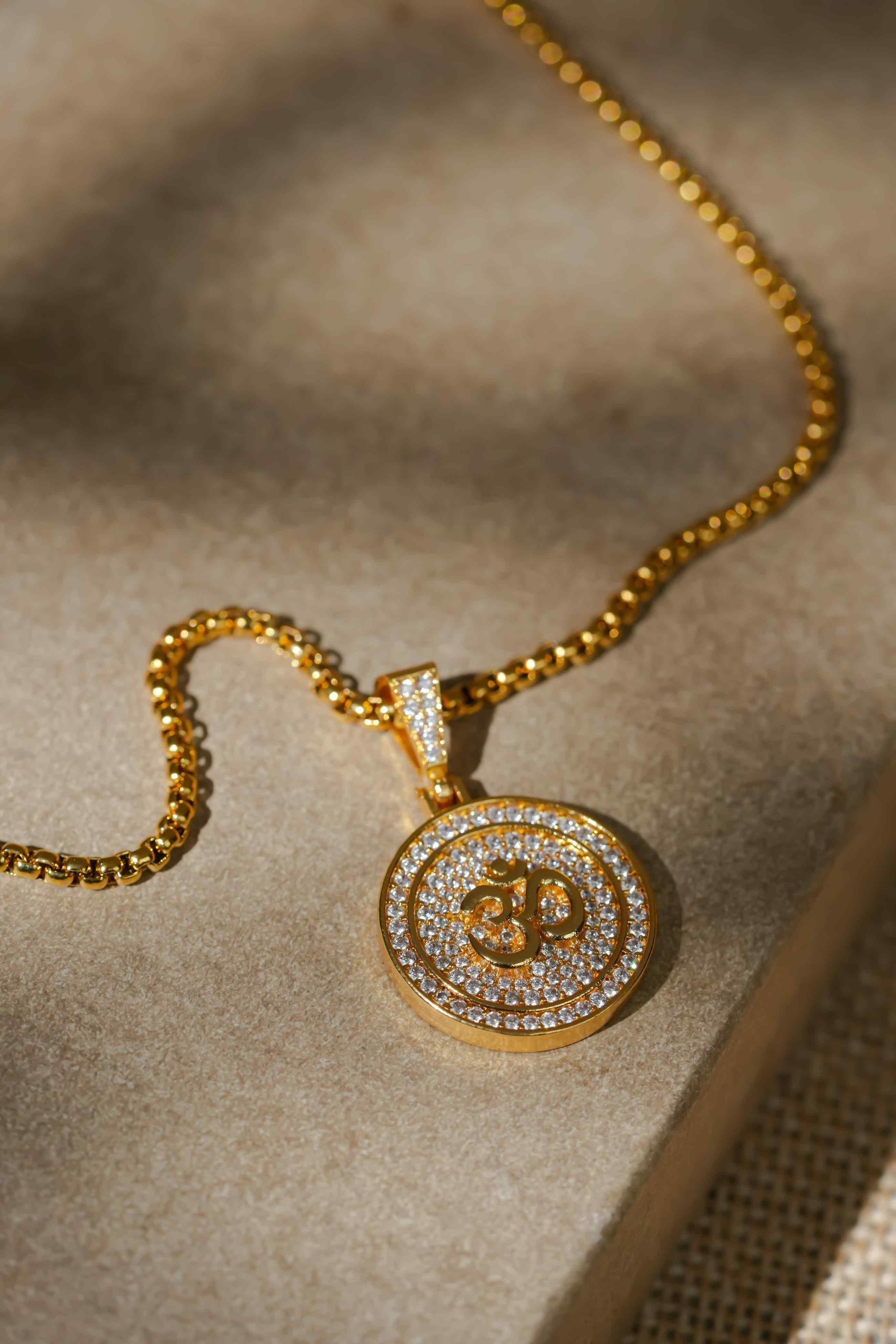Premium Om Symbol Pendant With Chain