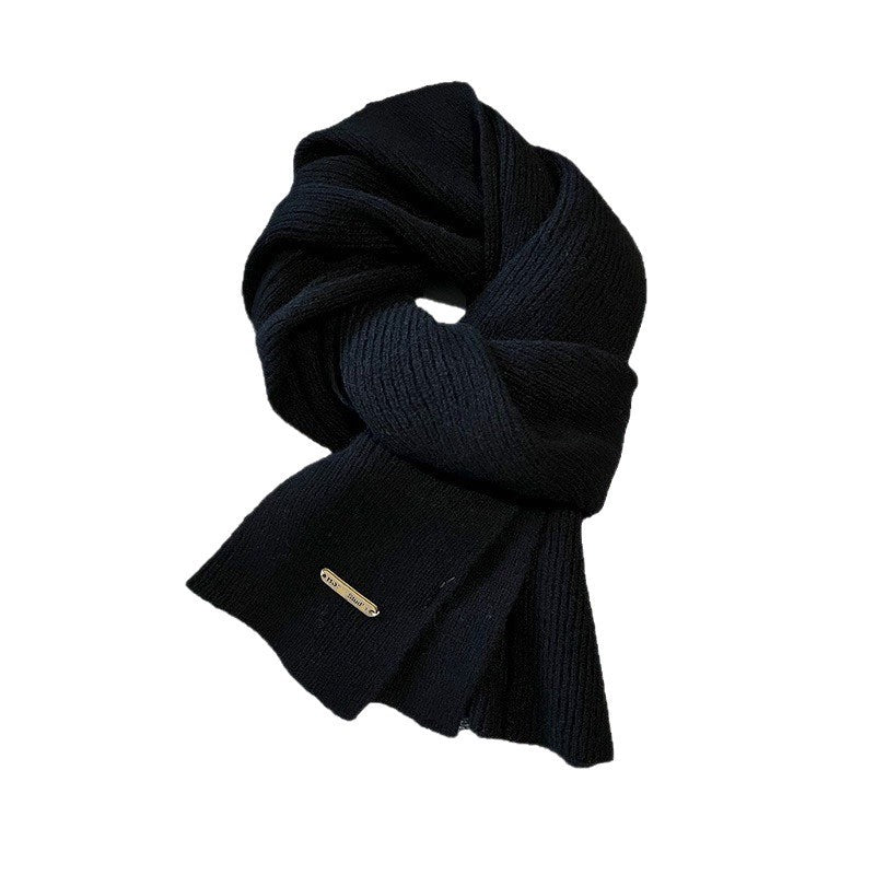 Korean-style Women'snew Solid-color Knitted Scarf